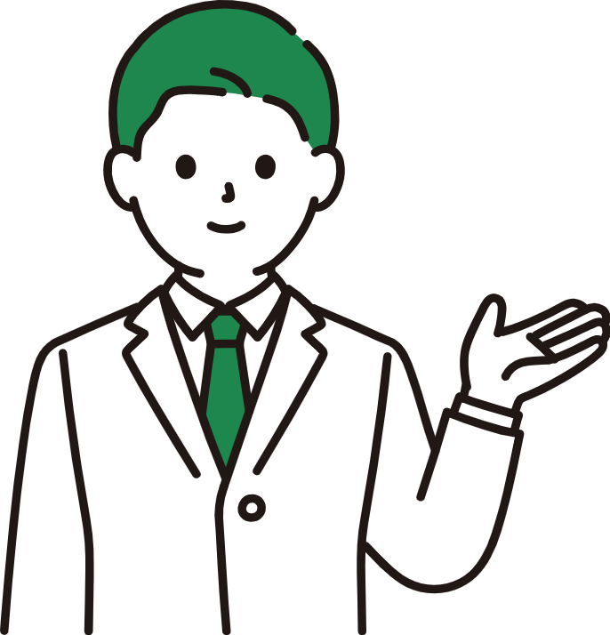 案内する男性