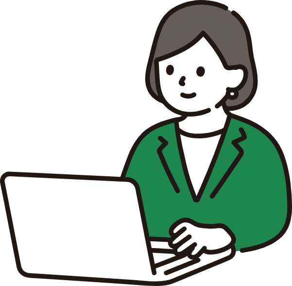 パソコン操作する女性