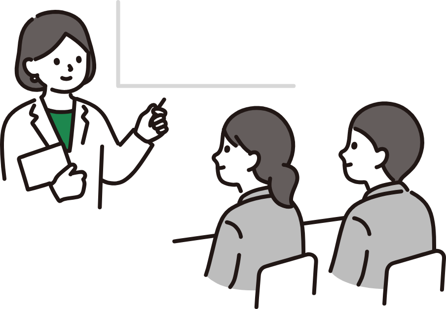 説明会をする様子